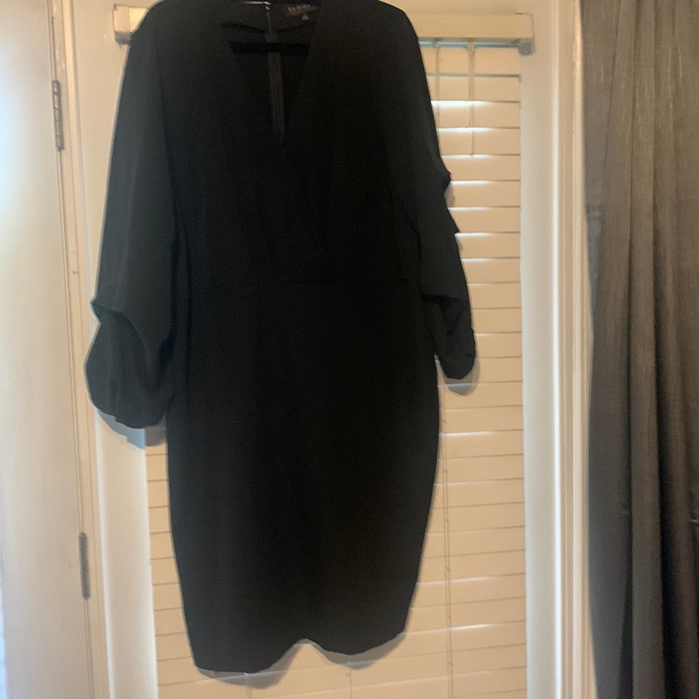 Eloquii Puff Sleeve V-neck Dress